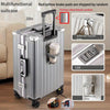 20/24-Inch (51/61 cm) Aluminum Frame Hardside Spinner Luggage Zipperless Checked Captain Suitcase with Cup Holder USB Port
