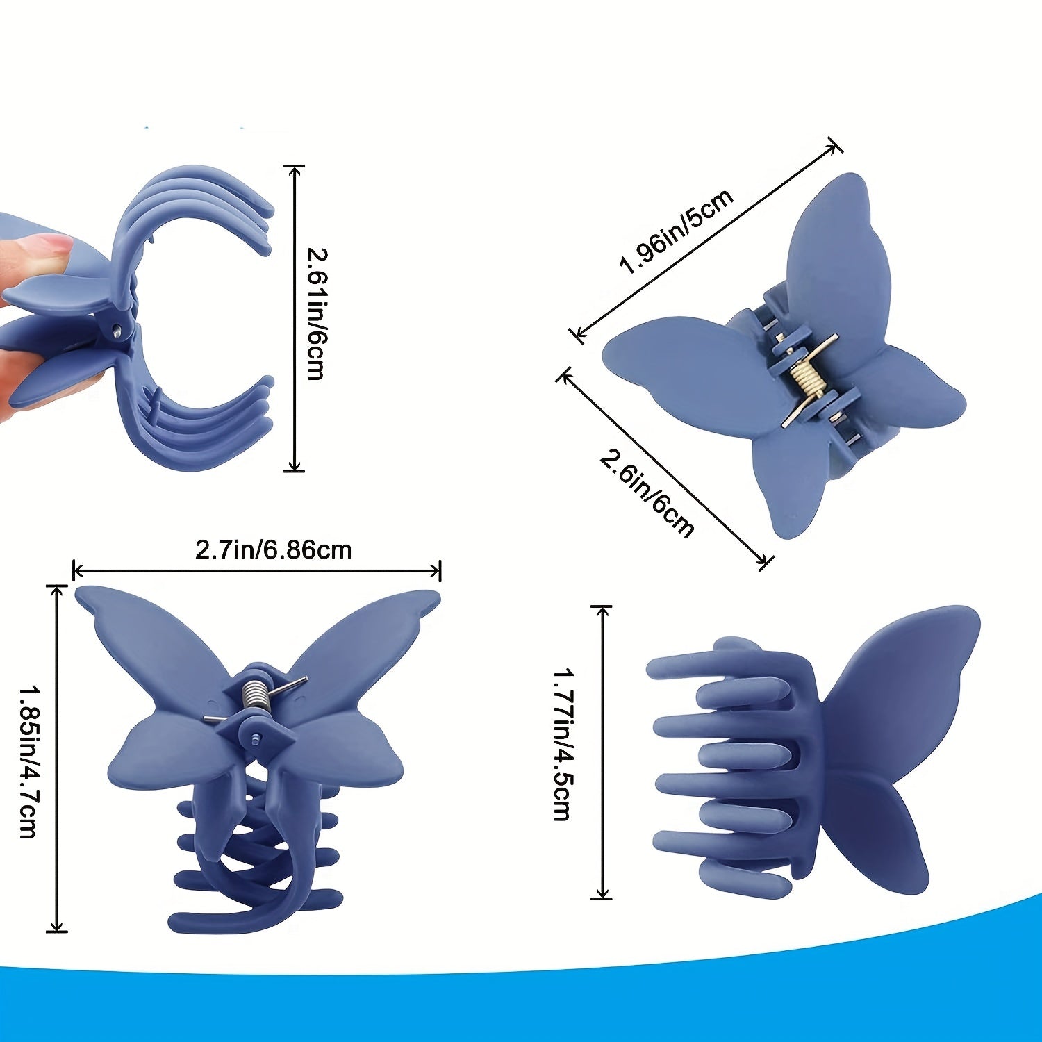 Butterfly Hair Clip Matte Jaw Hair Claw - Strong Hold for Thin to Thick Hair, Women & Girls