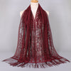 Floral Lace Tassel Scarf Shawl for Women - Bridal Mesh Fringe Wrap for Wedding & Evening