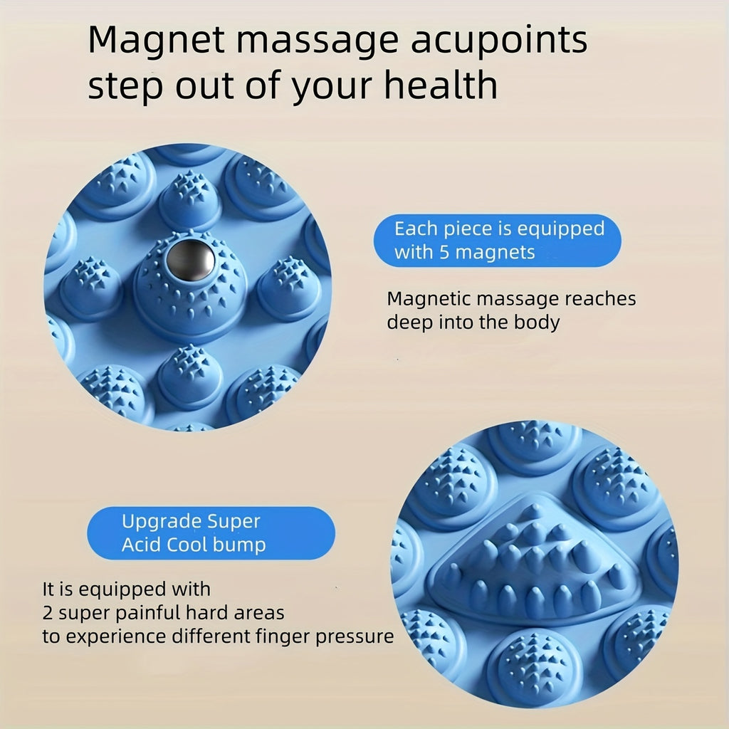 Biomagnetic Foot Massage Mat with 5 Large Magnets - Round Acupressure Acupoint Mat for Adults