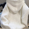 Cozy Pink Hooded Knit Sweater with Pockets - Warm Fall Winter Pullover for Women