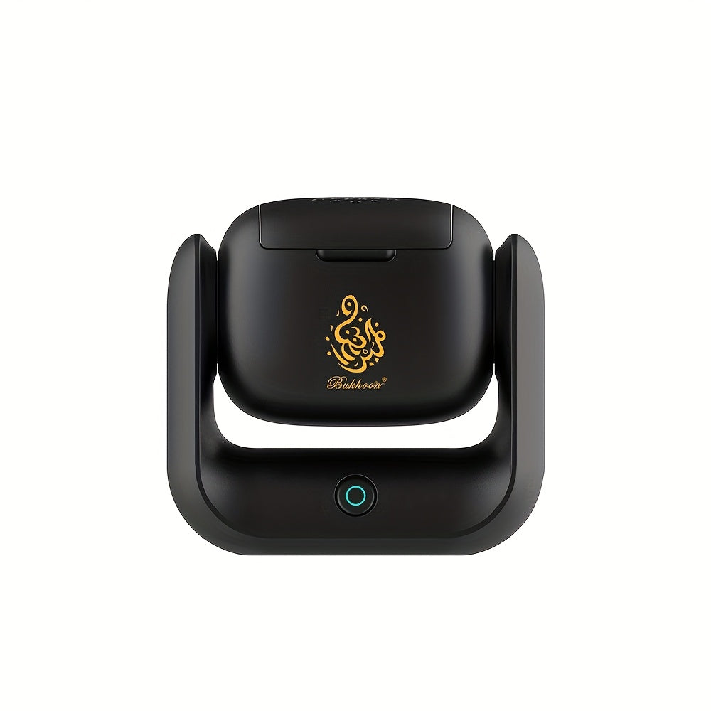 Rechargeable Portable Arabic Incense Holder & Aroma Diffuser — Rotatable ABS Calligraphy Logo, USB 1500mAh for Home, Office & Car