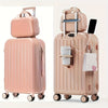 2-Piece 20-Inch Carry-On Hard Shell Luggage Set for Women – Lightweight ABS+PC Spinner Suitcase with Combination TSA Lock & Cosmetic Bag, Pastel Colors
