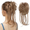 Curly Ponytail Hair Extension with Straight Tail - Messy Bun Hairpiece, Heat-Resistant High-Temperature Fiber Updo for Women