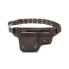 Punk Motorcycle Waist Bag, Retro Adjustable Outdoor Belt Fanny Pack, Black Faux Leather