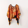 Bohemian Lightweight Breathable Pullover Shawl, 42.1 in (107 cm) Printed Square Scarf, Boho Beach & Evening Wrap