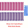 30-Pack Heatless Spiral Hair Rollers with Styling Hooks, Portable Magic Hair Curlers DIY Kit