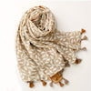 Trendy Tassel Shawl Scarf 180 x 90 cm (70.9 x 35.4 in) – Lightweight Printed Rectangular Women's Scarf, Beach Wrap & Headscarf