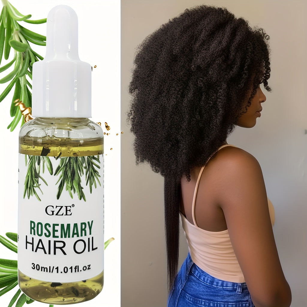 GZE Rosemary Hair Oil - Strengthening Scalp Treatment, Moisturizing Formula for All Hair Types & Textures