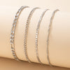 4-Piece Gold-Plated Boho Chain Anklet Set — Zinc Alloy Foot Chains