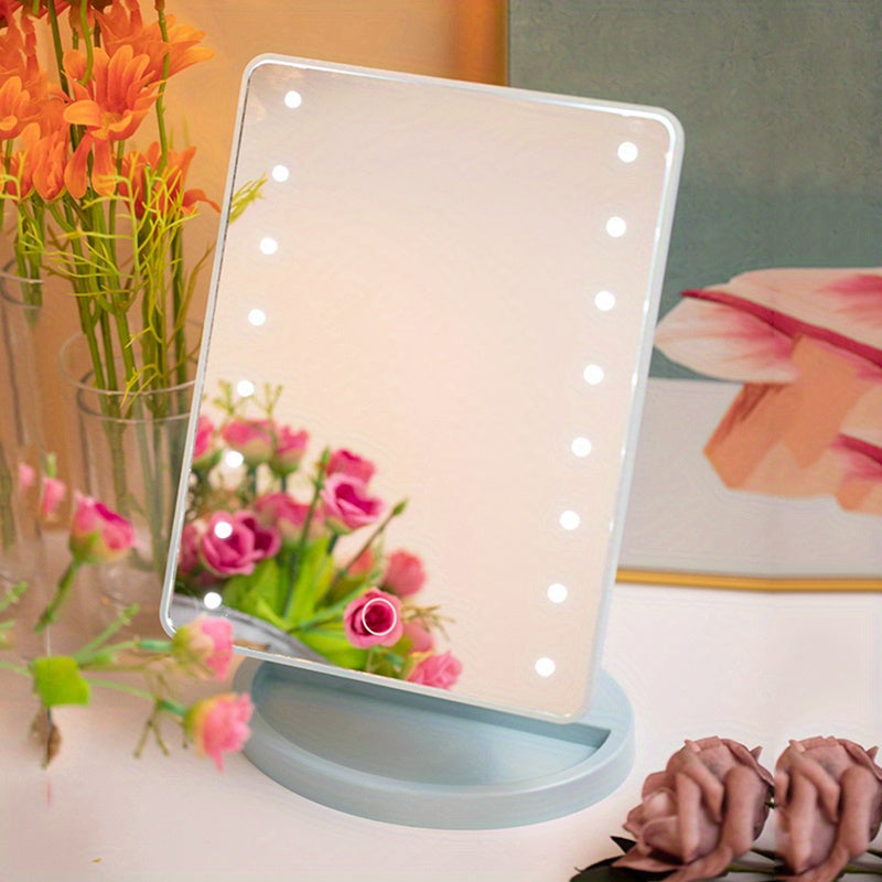 Portable Touchscreen LED Makeup Mirror — USB Powered, 3 Brightness Levels, Adjustable Desktop Vanity — Perfect Mother's Day Gift