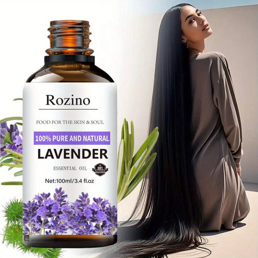 ROZINO Pure Lavender Essential Oil – Skin, Hair, Massage & Diffuser Aromatherapy Gift