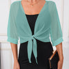 Lightweight Breathable Shawl Wrap with Tie-Front – Semi-Sheer Polyester Dress Accessory for Spring Summer Fall