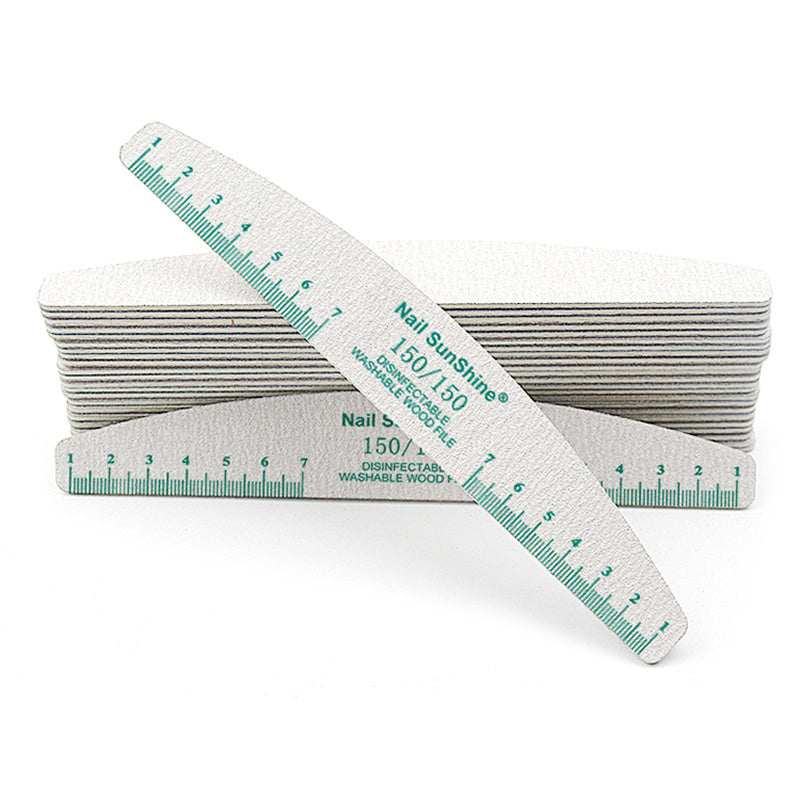 10-Pack Half-Moon Nail Files & Buffers – 80/100/150/180/240 Grit – Birch Wood Sandpaper for Manicure & Pedicure