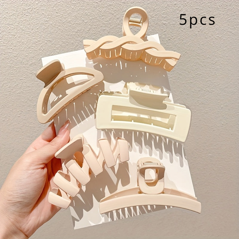 Elegant Acrylic Hair Claw Clips Set – 5/8/10-Pack Large Shark Clips for Thick Hair, Versatile Updo & Hair Decoration