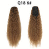 22-inch (56 cm) Water Wave Drawstring Ponytail - Synthetic Clip-In Curly Hair Extension for Women, Natural Black