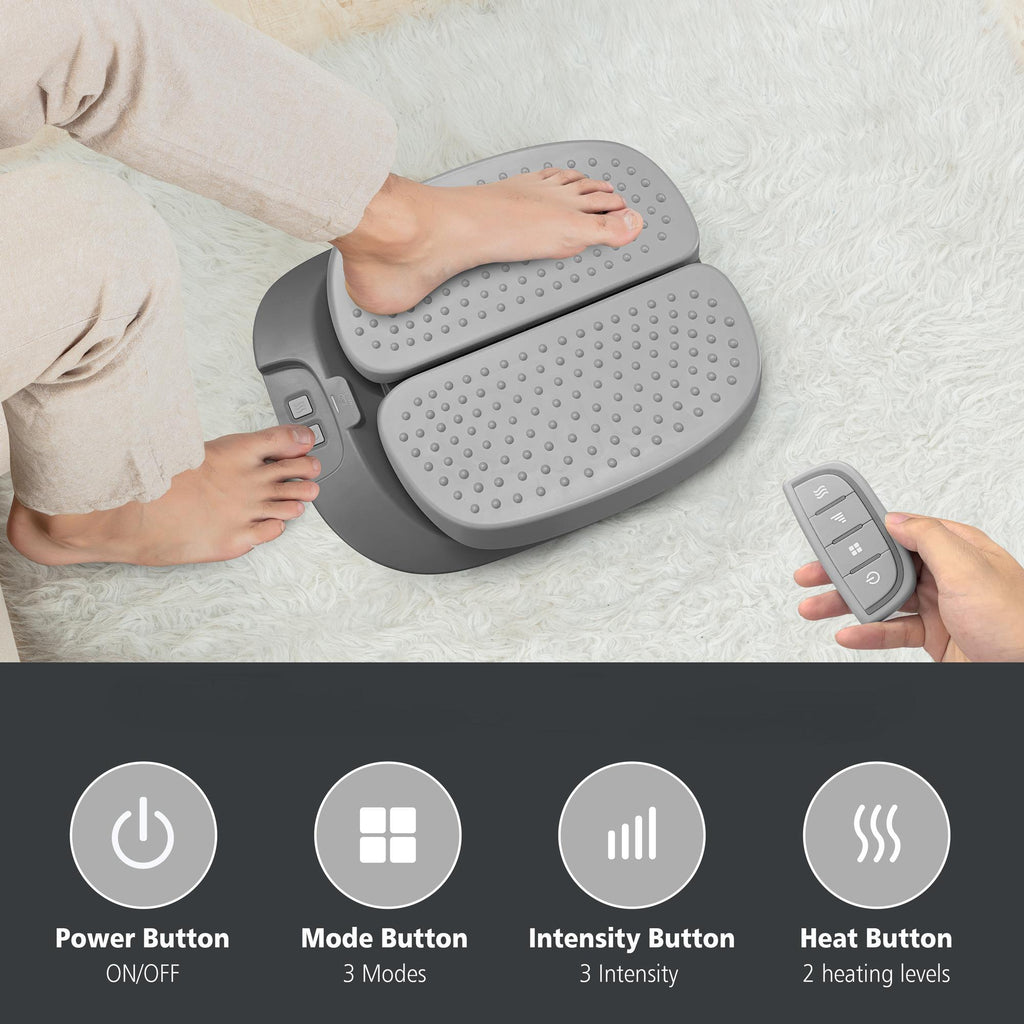 Snailax Foot Massager with Heat & Remote — Vibration Therapy for Feet, Calves & Legs, 3 Modes, Washable Cover