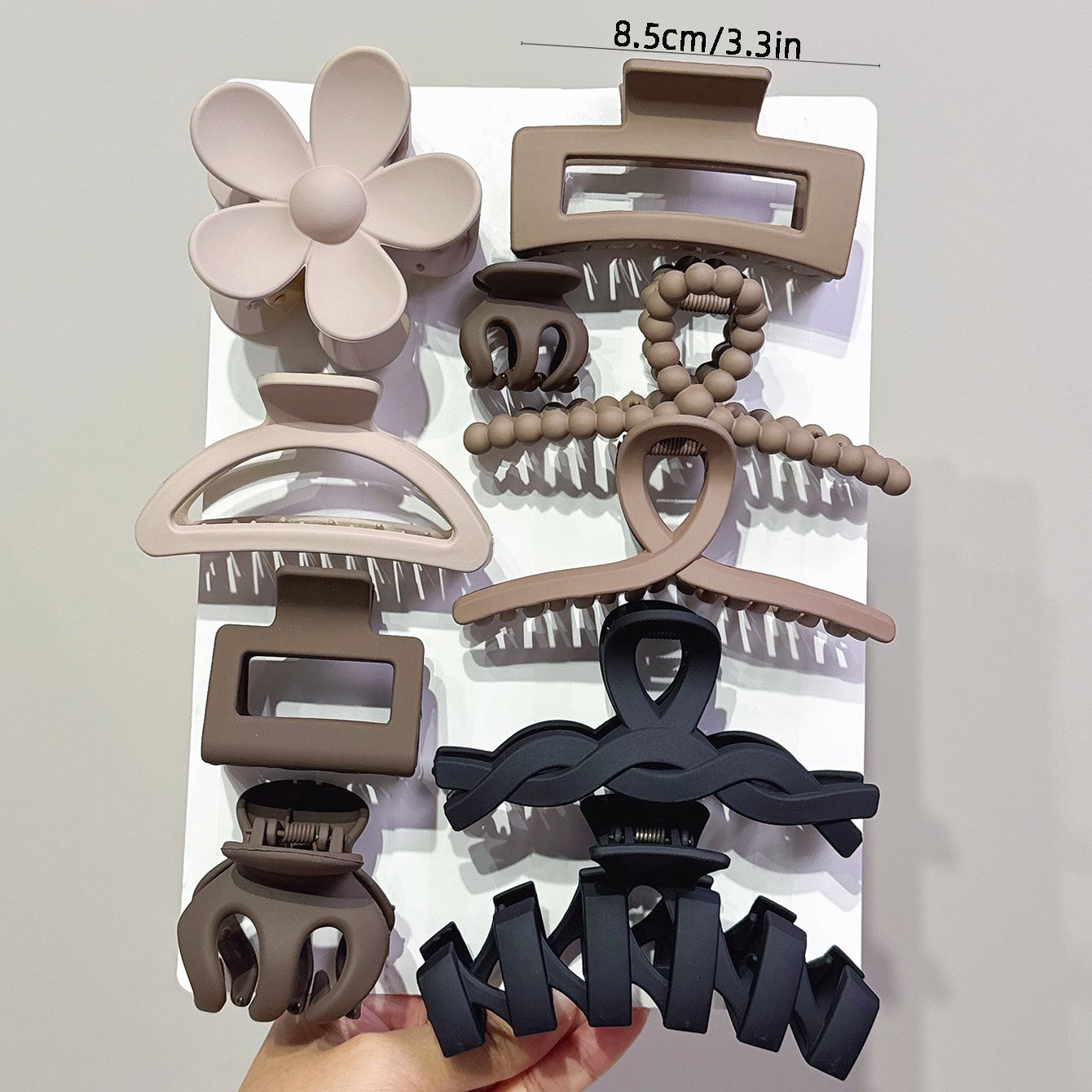 10-Pack Assorted Resin Hair Claw Clips — Large Mixed Color Hair Accessories for Women, Parties & Gifts