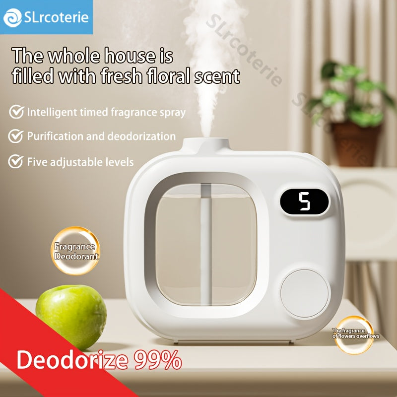 Portable Rechargeable Aroma Diffuser — One-Button, 5-Speed Adjustable Timer, USB Charging, Empty Bottle for Essential Oils & Perfume