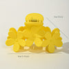 Bohemian Flower Hair Claw Clip - Solid Color Plastic Ponytail Hair Clip for Women