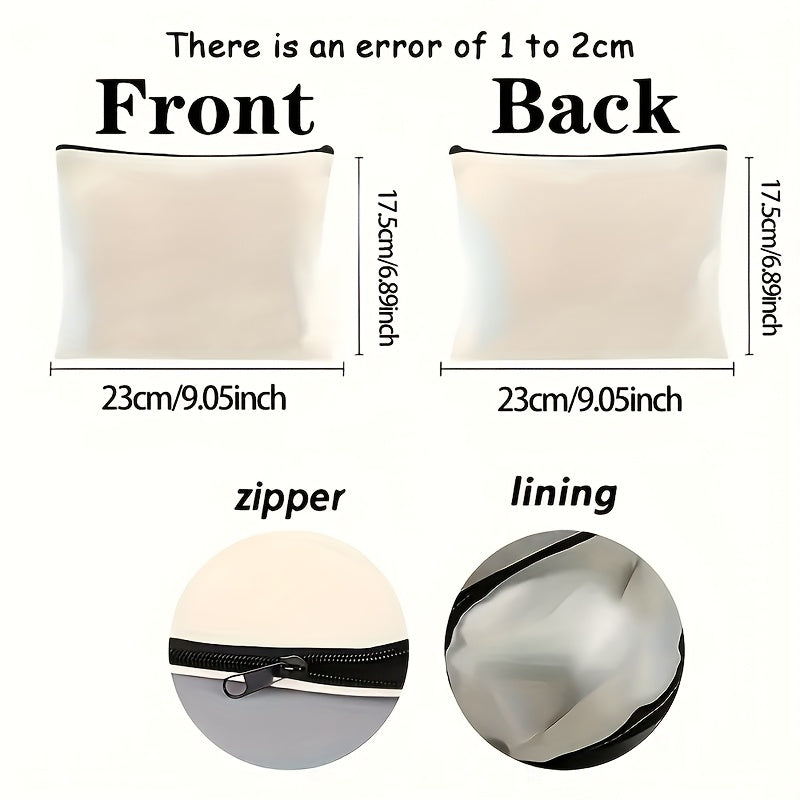 Personalized Women's Makeup Bag – Custom Cursive Name Cosmetic Pouch with Floral Butterfly Print, Creamy Beige Zippered Travel Organizer