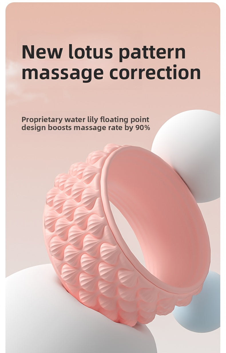 Pilates Wheel & Back Massager – Manual Core Roller with Sturdy Base for Spinal Decompression and Ab Strengthening | Home Gym Equipment (Pink / Light Blue / Light Purple)