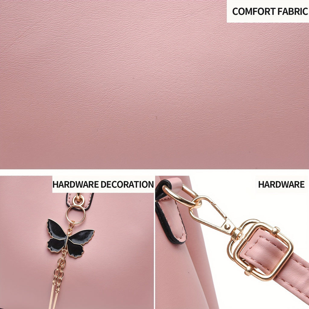 Small Butterfly Crossbody Bag for Women - Lightweight Bucket Shoulder Purse for Teens