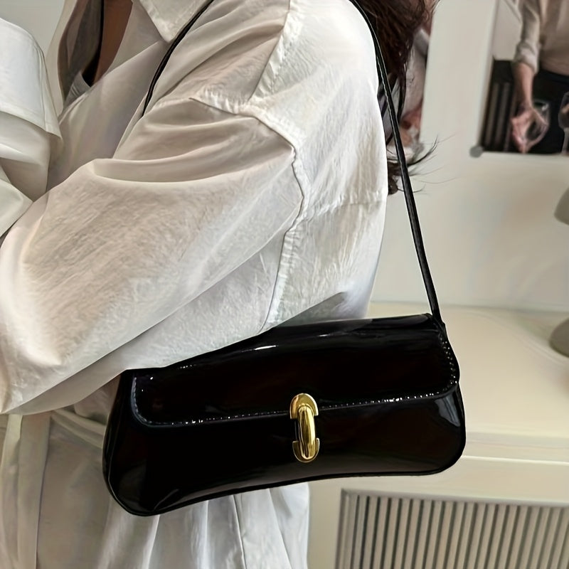 Light Luxury Quilted Baguette Shoulder Bag with Detachable Strap - Small Square Crossbody Handbag for Women