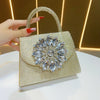 Black Rhinestone Evening Bag with Detachable Strap - Sparkling Party Clutch for Weddings & Events