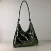 Green Glitter Evening Bag with Removable Adjustable Strap, Gold-Tone Hardware and Zipper Closure, Lined Party and Everyday Handbag