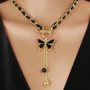 Black Tassel Pendant Necklace for Women, Boho Elegant Collarbone Chain