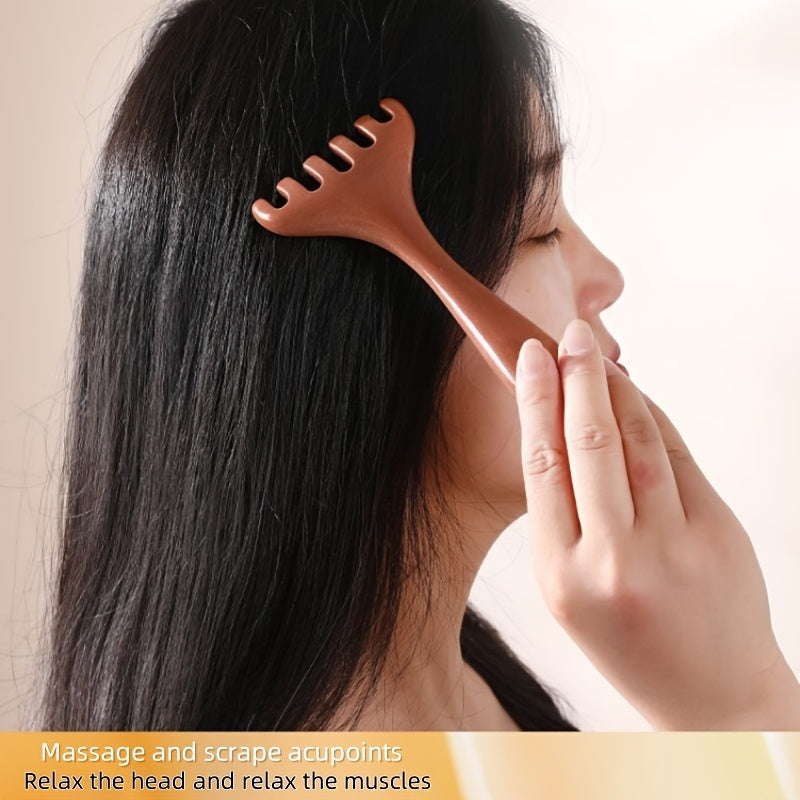 2-Pack Deer Antler 6-Claw Massage Comb – Dual-Purpose Scalp, Head & Facial Meridian Massager for Hair Detangling & Shaving Prep