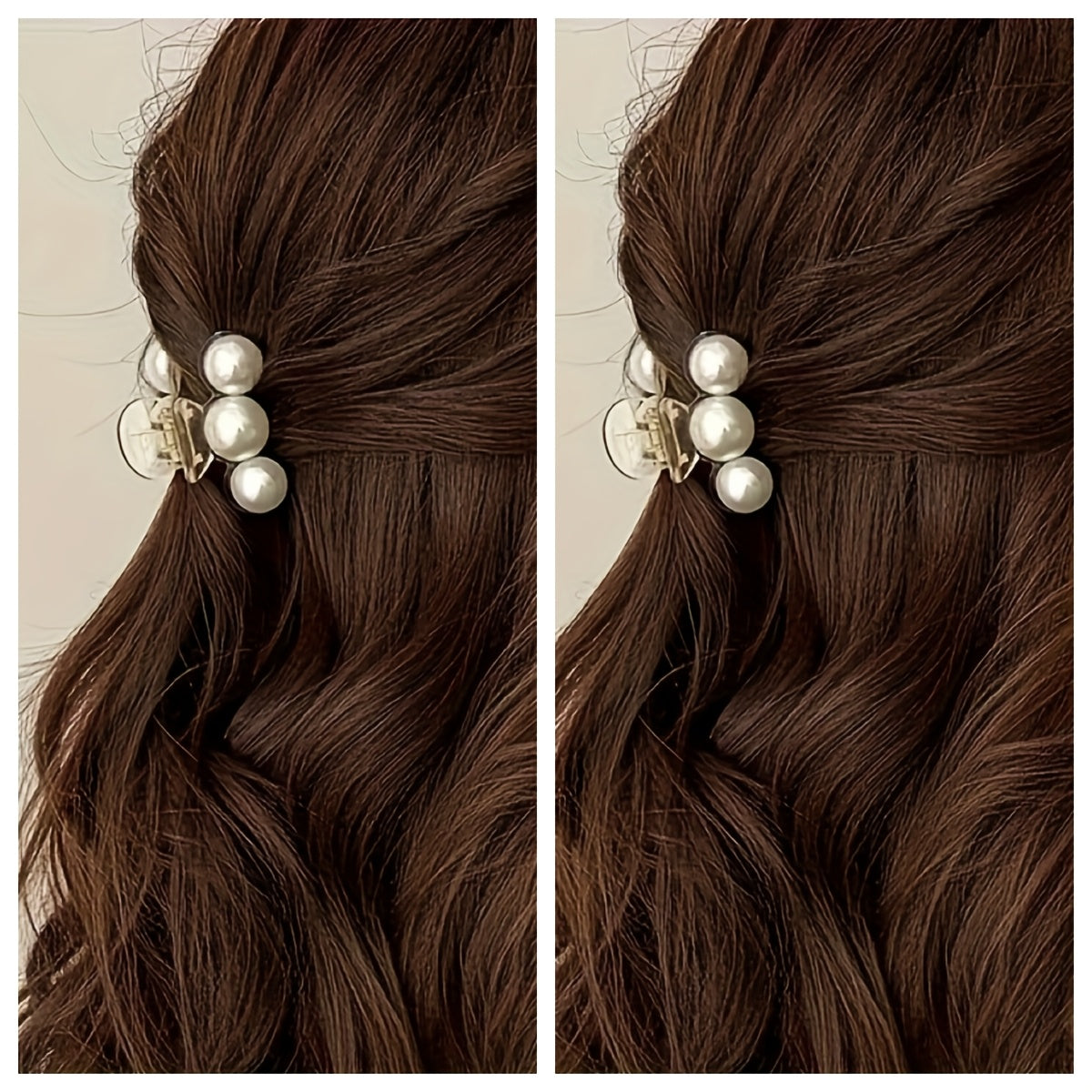 Faux Pearl Rectangle Hair Clip for Women — Strong Hold for Thick & Thin Hair, Minimalist Barrette, Valentine's Day Gift