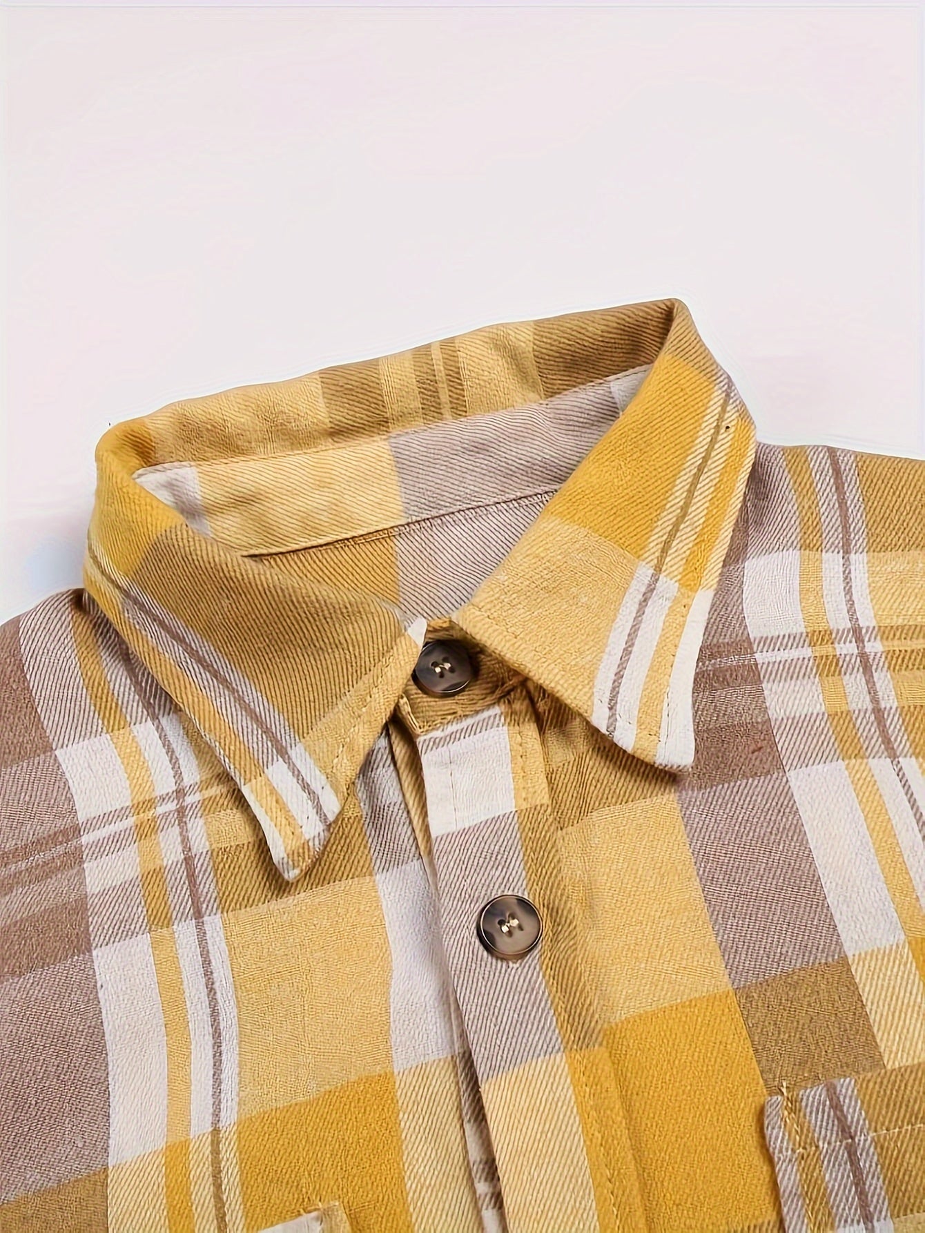 Women's Pink Gingham Plaid Button-Up Shirt – Lightweight Breathable Short-Sleeve Collared Top