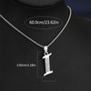 Silvery Alphabet Pendant Necklace (A-D) with Sparkling Stones - Stainless Steel Initial Necklace, Personalized Gift