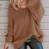 Plus Size Crew Neck Knit Sweater - Casual Long Sleeve Pullover for Fall and Winter, Women's