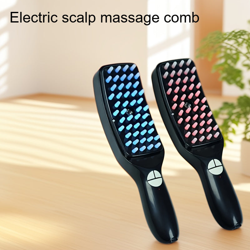 Electric Scalp Massager Comb with Negative Ion Spray & Hydration - Portable Rechargeable Scalp Brush for Dandruff Relief, Salon-Quality Massage for Women & Girls (Black/Red)