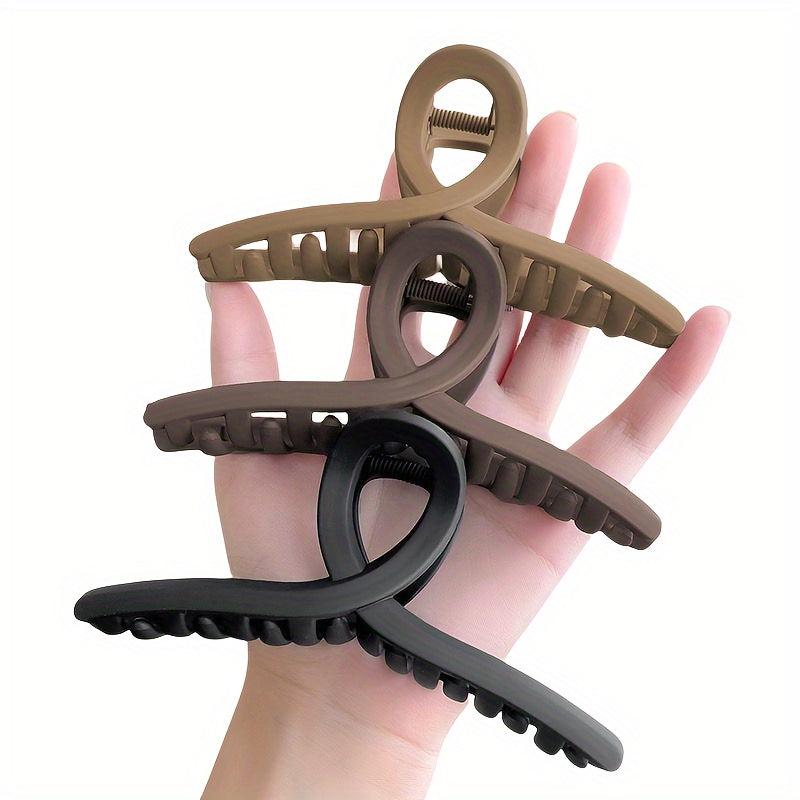 Large Hair Claw Clip - Minimalist Shark Clip with Cross Design for Thick & Thin Hair (1pc/2pcs)