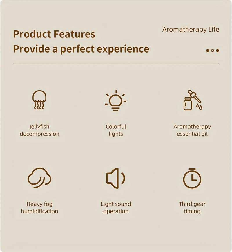 Volcano-Shaped Aromatherapy Diffuser — Colorful LED Jellyfish Design, 300 mL/h Mist, Remote & USB-Powered for Bedroom Office Living Room