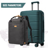20-Inch (51 cm) PP Hybrid Carry-On Luggage with Silent Swivel Wheels, Combination Lock & Telescoping Handle - Fits 14-Inch Laptop, Travel Suitcase for Men & Women