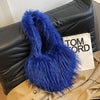 Heart-Shaped Faux Fur Shoulder Bag with Tassels, Plush Crossbody Handbag for Women, Large-Capacity Cute Punk Messenger Purse