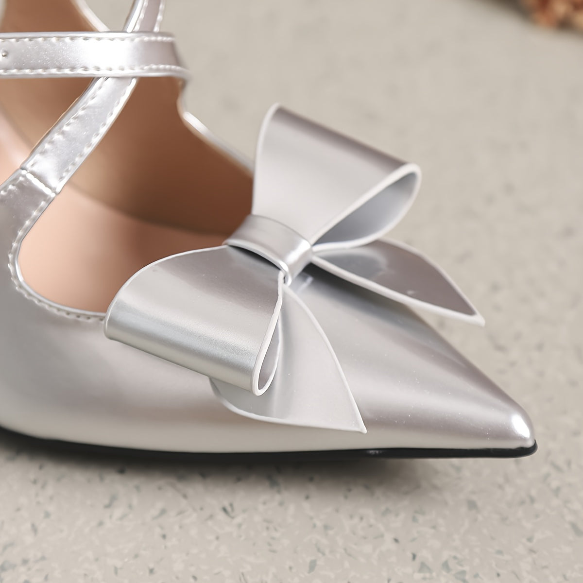 Women's Pointed Toe Stiletto High Heels Ankle Strap Bow Sandals - Breathable Comfortable Low-Fatigue Dress Shoes