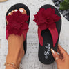Women's Floral Flip Flops – Lightweight Slip-On Beach and Casual Sandals, All-Season