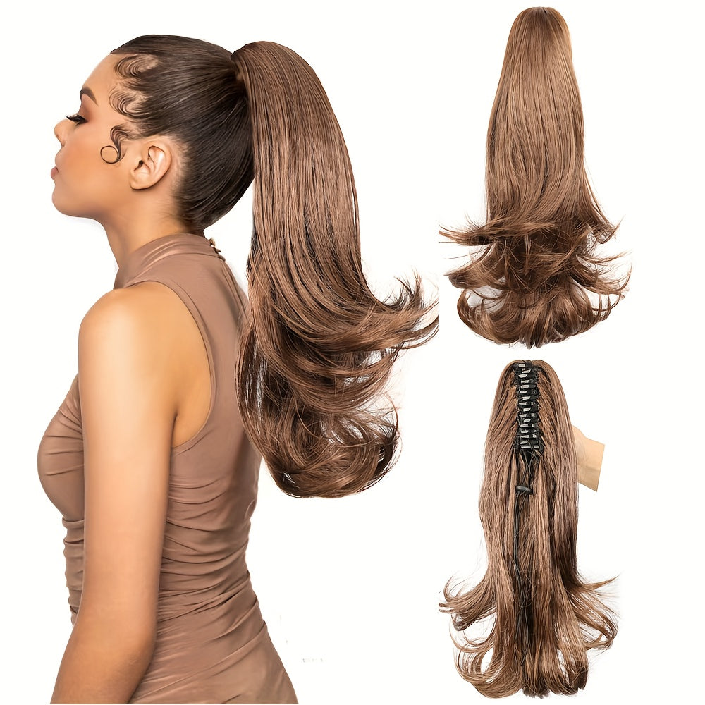 Clip-In Curly Wavy Ponytail Extension Claw – Flexible Synthetic Hairpiece for Women