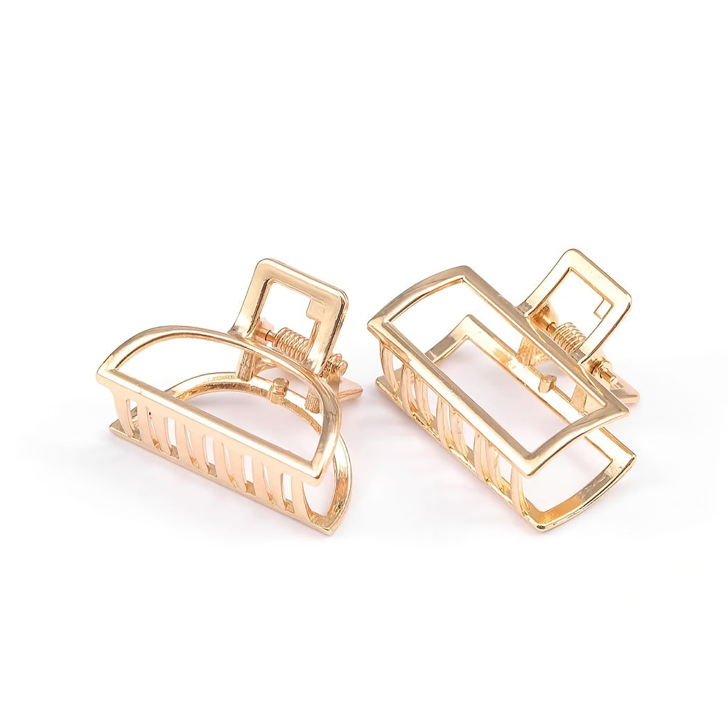 Gold Alloy Hair Claw Clip - Non-Slip Strong Hold Jaw Clip for Thick Hair, Vintage Hollow Design