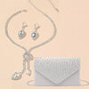 Sparkling Evening Clutch with Detachable Chain – Bridal Wedding & Prom Handbag