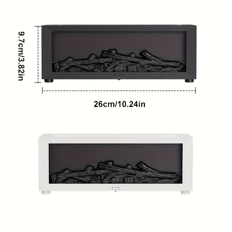 USB Fireplace Heater & Humidifier with Remote — 7-Color Real Flame Effect, Timer, Aroma Diffuser, Auto Shut-Off, Low-Voltage USB for Home Office Bedroom