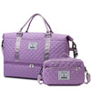 Women's Large Quilted Checkered Duffle Bag - Removable Strap, Zipper Closure, Spacious Travel & Gym Weekend Bag