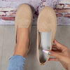 Breathable Slip-On Flat Shoes for Women, Comfortable Round Toe, Slip-Resistant PU Sole (Large Sizes)