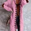 Plus Size Hooded Cardigan Sweater for Women, Stretch Knit with Faux Button Front, Raglan Sleeves & Crochet Detail, Fall/Winter